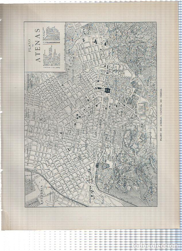 Postcards: Lamina/sheet/feuille numerada 551/552: Grecia: Plano de Atenas y vista de Atenas