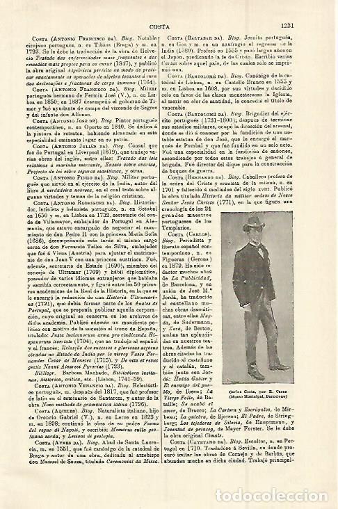 Postales: LAMINA ESPASA 15112: Carlos Costa por R. Casas - Varios