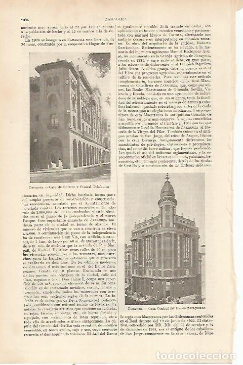 Postales: LAMINA ESPASA 22467: Casa de Correos en Zaragoza - Varios
