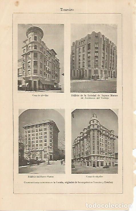 Cartoline: LAMINA ESPASA 22388: Edificios de Tenreiro en La Coru&ntilde;a - Varios