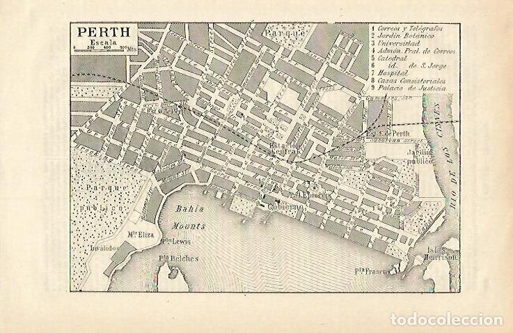 Postkarten: LAMINA ESPASA 15808: Mapa de Perth Escocia - Varios