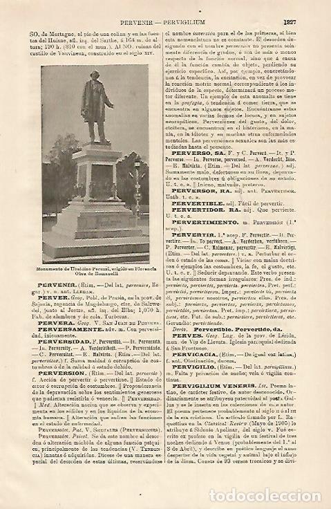 Postais: LAMINA ESPASA 15840: Monumento a U. Peruzzi en Florencia - Varios