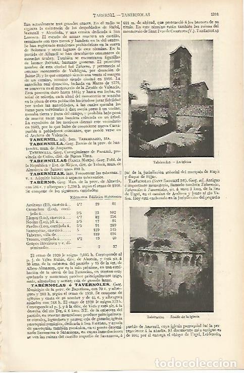 Postales: LAMINA ESPASA 22642: Iglesia de Tavernoles Barcelona - Varios