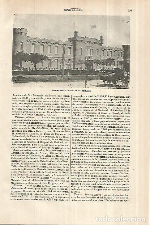 Postales: LAMINA ESPASA 28018: Cuartel de Biandengues Montevideo - Varios