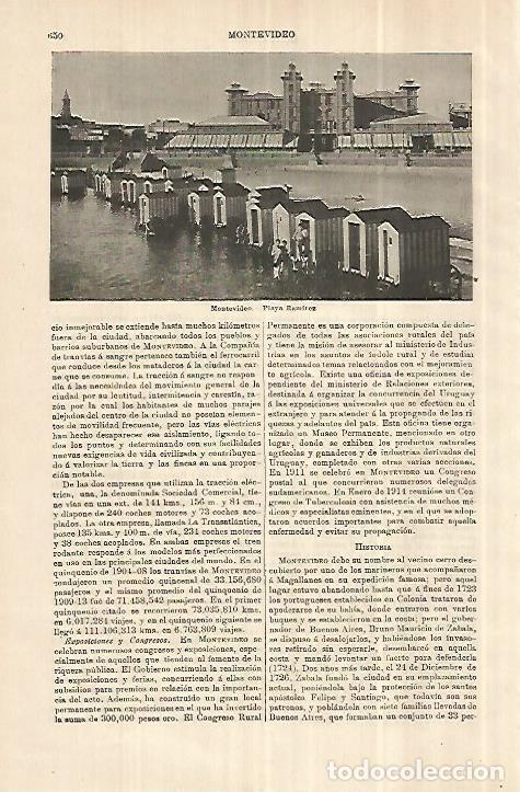 Cartoline: LAMINA ESPASA 28023: Playa Ramirez en Montevideo - Varios