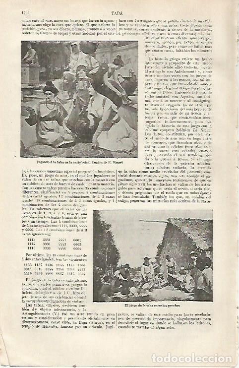 Cartoline: LAMINA ESPASA 22821: Jugando a la taba en la antiguedad por Vasari - Varios