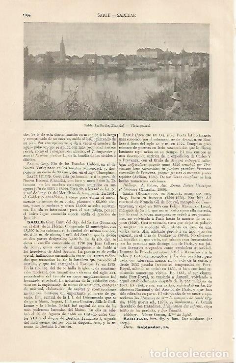 Postales: LAMINA ESPASA 22895: Vista de Sable Francia - Varios