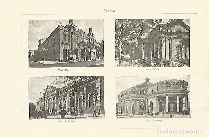 Postales: LAMINA ESPASA 28297: Teatro Nacional Palacio Federal y Palacio del Capitolio en Caracas - Varios