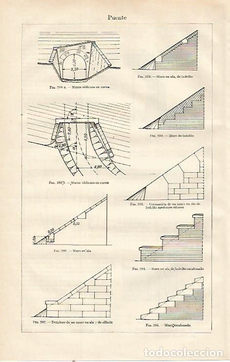 Postais: LAMINA ESPASA 23060: Muros oblicuos de puentes - Varios