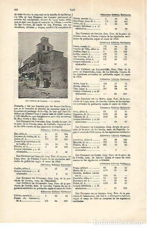 Postales: LAMINA ESPASA 18275: San Esteban de Gomaz Soria - Varios