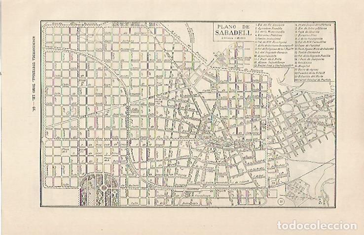 Postais: LAMINA ESPASA 22890: Plano de Sabadell Barcelona - Varios