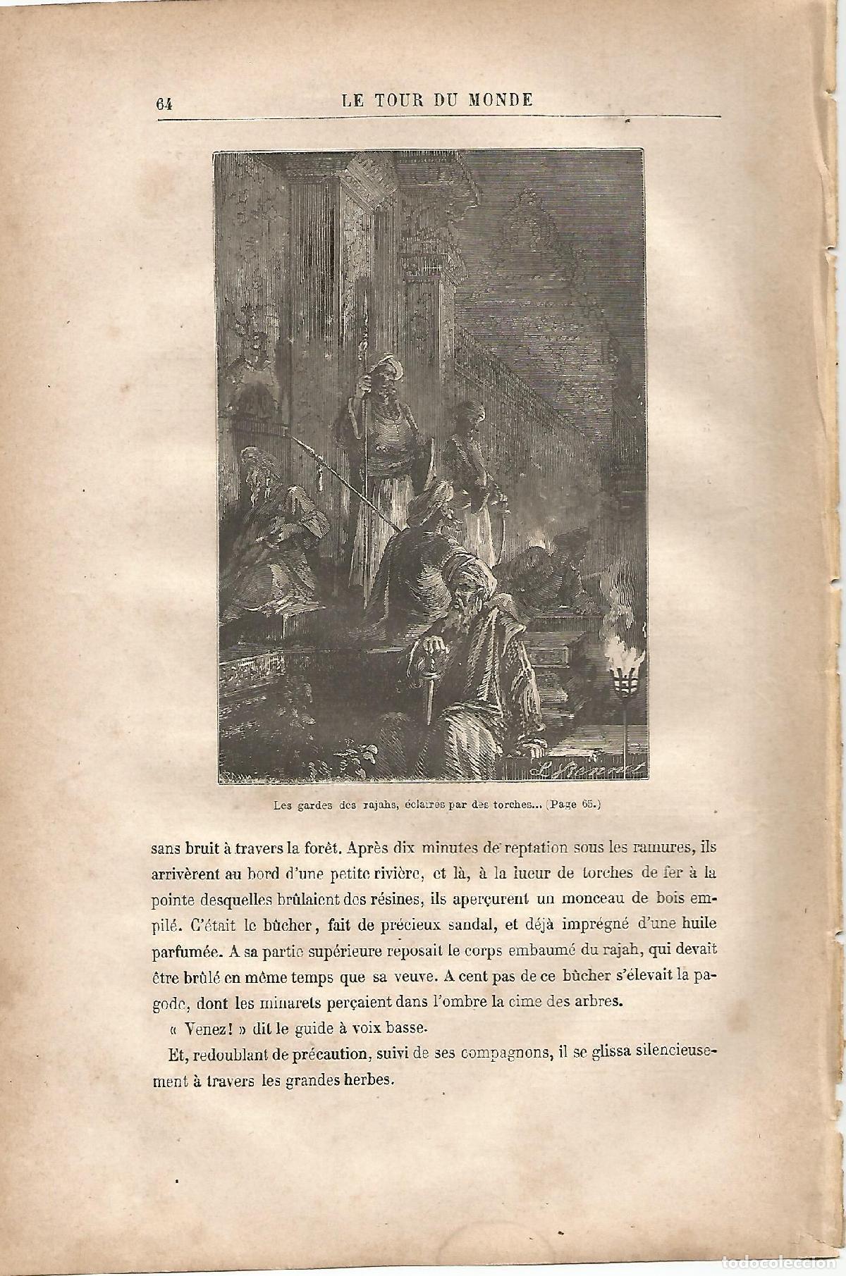 Postales: LAMINA 1211: VERNE. Les gardes des rajahs eclaires par des torches� - Jules Verne
