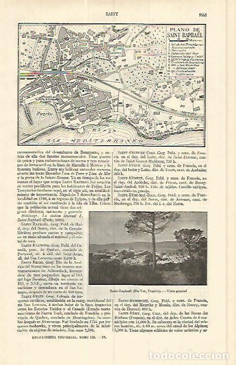 Postales: LAMINA ESPASA 17219: plano de Saint Raphael - Varios