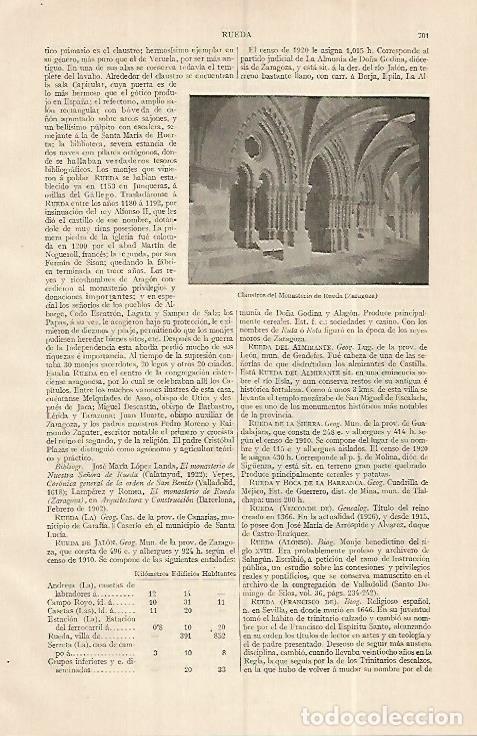 Postais: LAMINA ESPASA 19334: Monasterio de Rueda Zaragoza - Varios