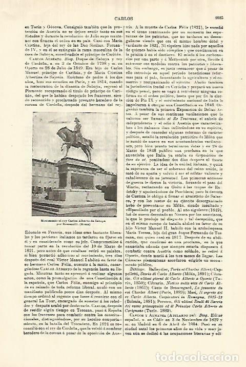Cartoline: LAMINA ESPASA 28362: Monumento a Carlos Alberto de Saboya en Roma - Varios