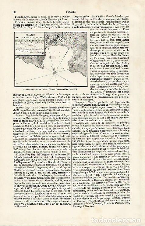 Postcards: LAMINA ESPASA 28515: Plano de la bahia de Florez - Varios