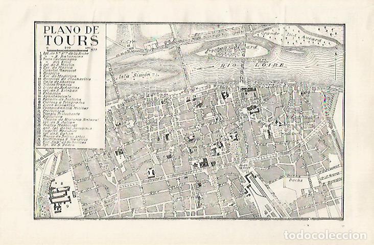 Postales: LAMINA ESPASA 28718: Plano de Tours Francia - Varios