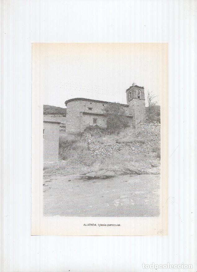 Postkarten: Historia de Aragon: lamina numero 013: Aluenda (Iglesia) y Allepuz (ayuntamiento) -