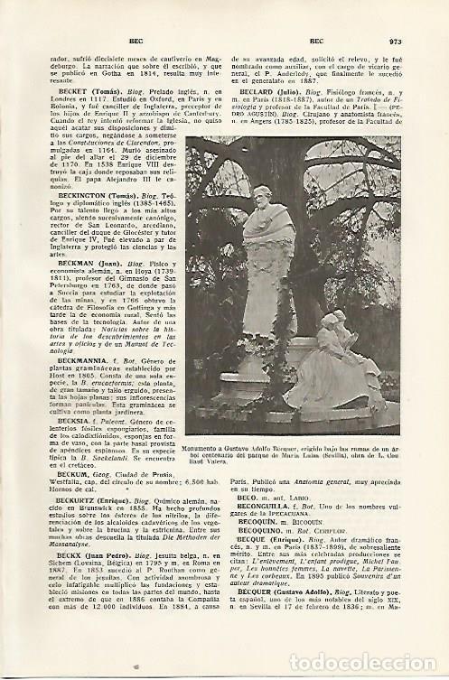 Postales: LAMINA SALVAT 80527: Monumento a Becquer en Sevilla - Varios