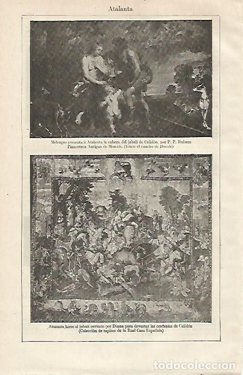 Postales: LAMINA ESPASA 12940: Tapices representando a Atalanta - Varios