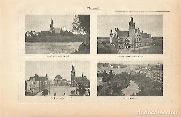 Postkarten: LAMINA ESPASA 1924: Imagenes de Chemnitz Alemania - Varios Autores