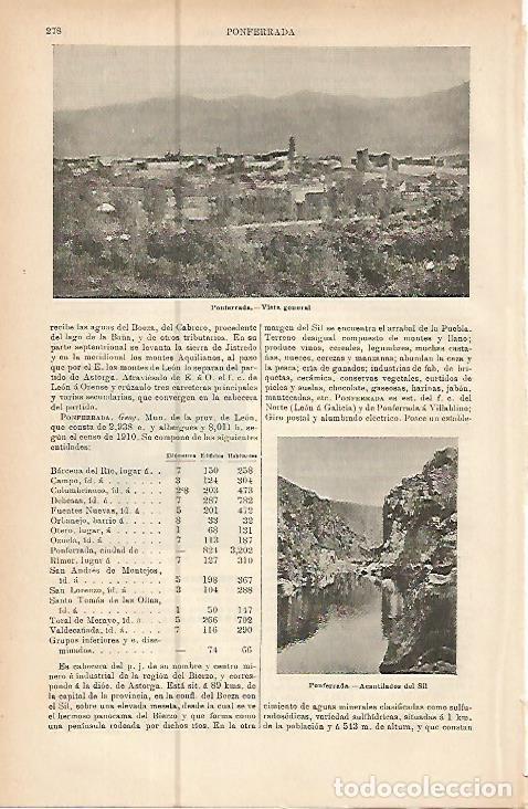 Postcards: LAMINA ESPASA 10479: Vista general de Ponferrada Leon - Varios