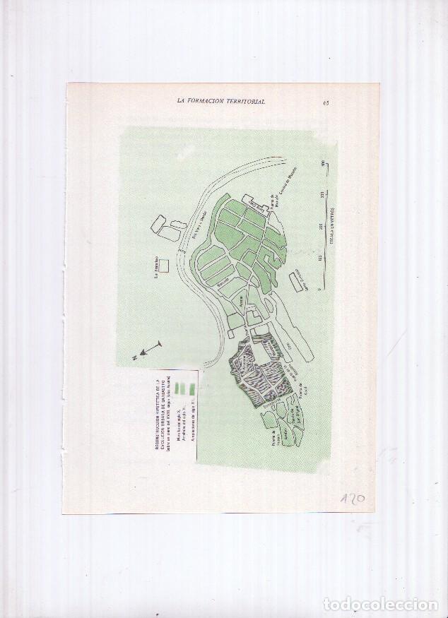 Cartoline: Historia de Aragon: lamina numero 120: Reconstruccion hipotetica de la evolucion urbana de Barbastro