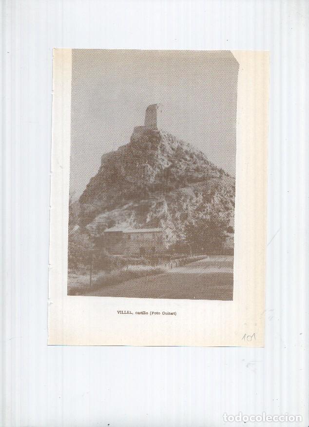 Postkarten: Historia de Aragon: lamina numero 101: Villel (castillo) y Puerto Mingalvo (castillo) -