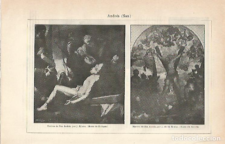 Postales: LAMINA ESPASA 6969: Martirio de San Andres por Ribera y por J. de las Ruedas - Varios
