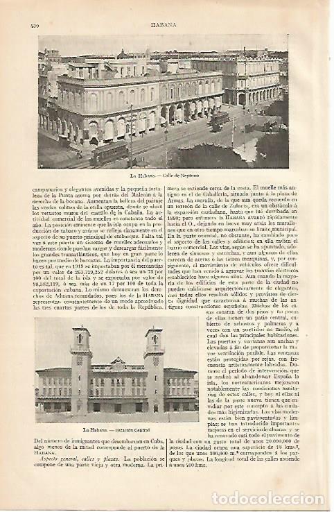 Postais: LAMINA ESPASA 477: La Habana. Calle de Neptuno y la Estacion Central - Varios autores