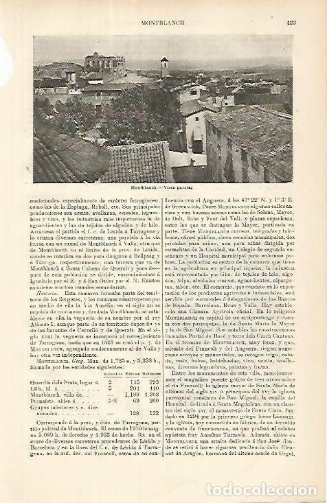 Cartoline: LAMINA ESPASA 8604: Vista parcial de Montblanch Tarragona - Varios