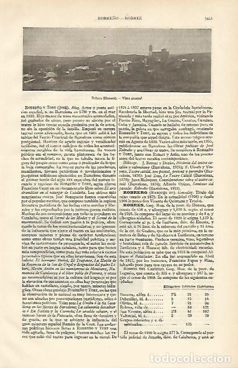 Postales: LAMINA ESPASA 6674: Vista general de Robres Huesca - Varios Autores