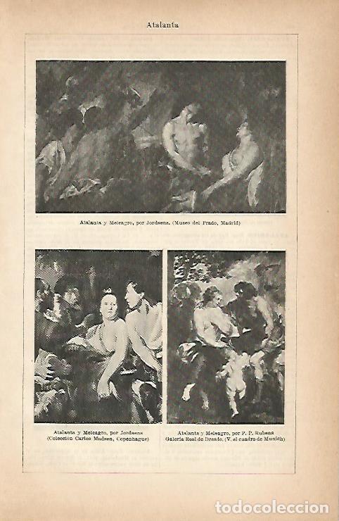 Postales: LAMINA ESPASA 5697: Obras de Jordaens y Rubens sobre Atalanta - Varios Autores