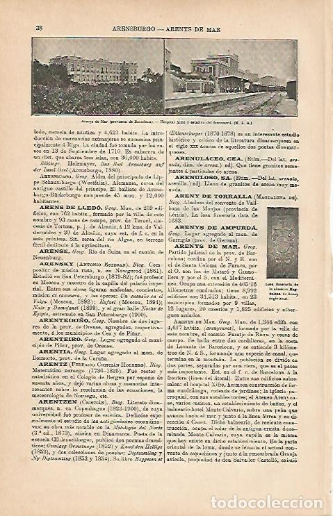 Cartoline: LAMINA ESPASA 5553: Vistas de Arenys de Mar Barcelona - Varios Autores