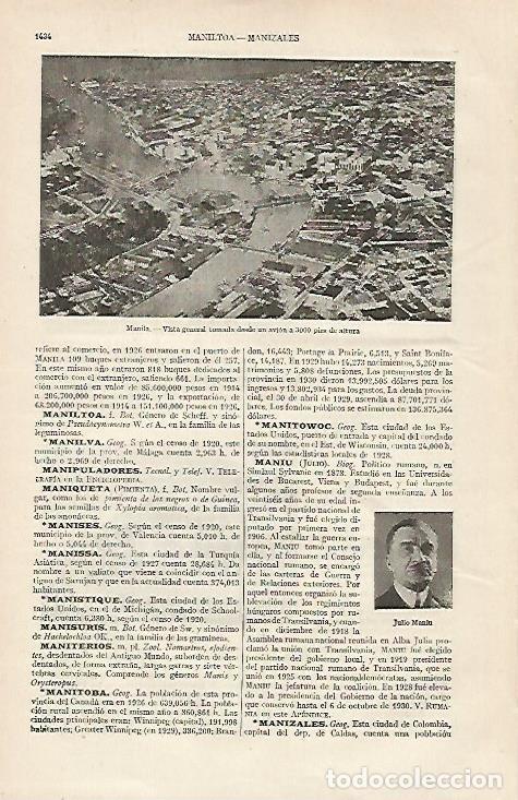 Postkarten: LAMINA ESPASA 19840: Vista aerea de Manila Filipinas - Varios
