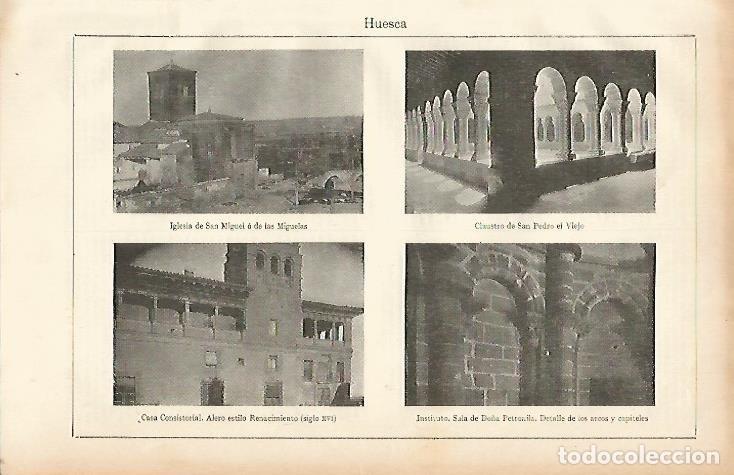 Postais: LAMINA ESPASA 4488: Vistas de Huesca - Varios Autores
