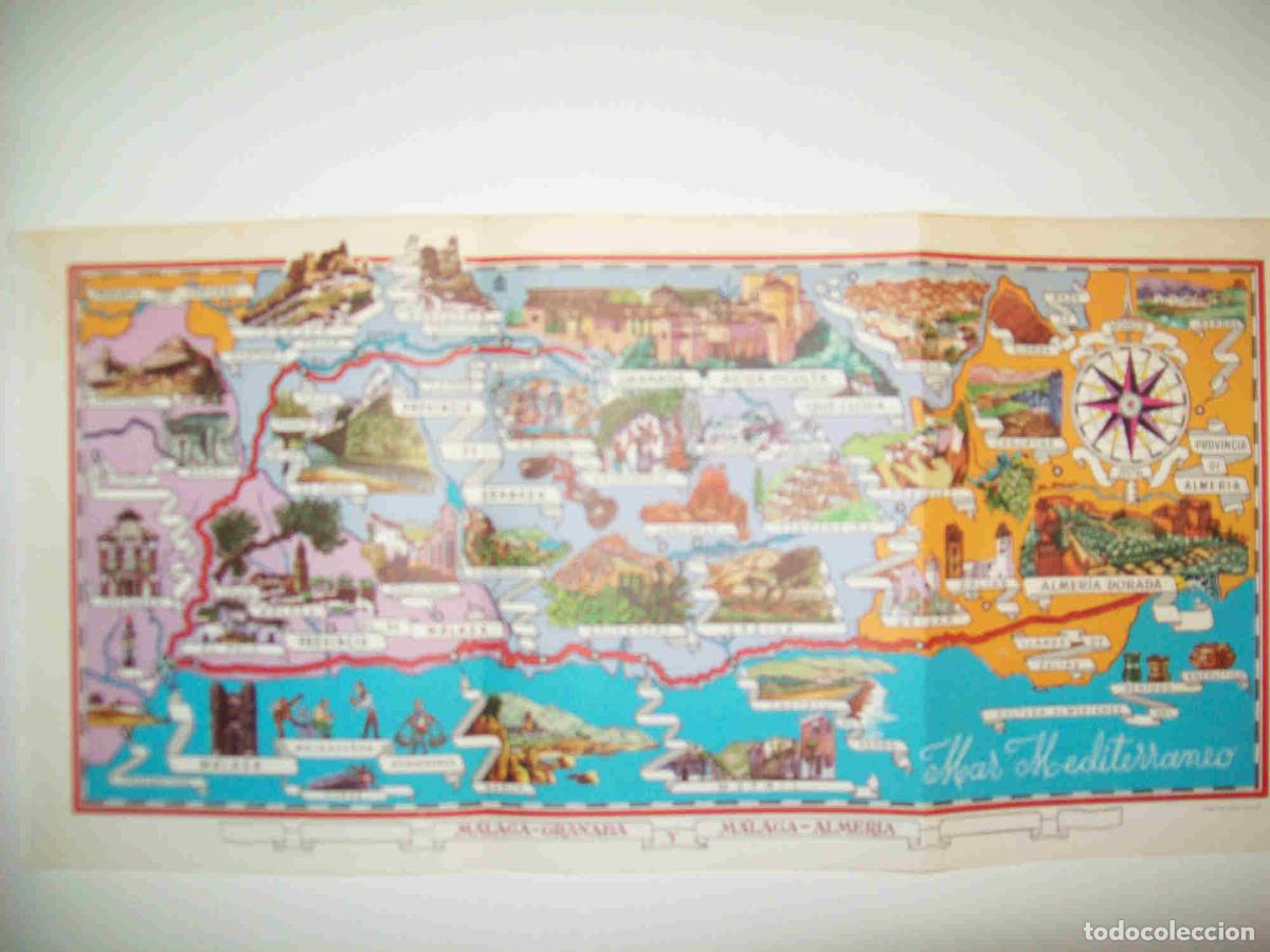 Postkarten: LAMINA 10931: Mapa del itineriario Malaga-Granada y Malaga-Almeria - Jose Maria Peman. Fotografias d