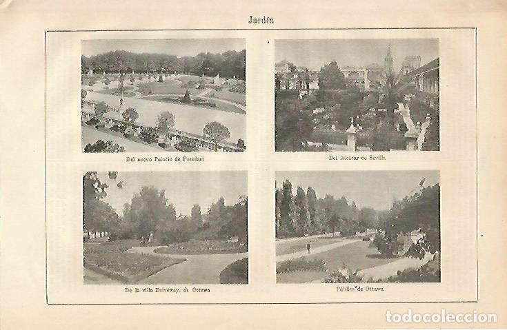 Postais: LAMINA ESPASA 6170: Jardines en Postdam Sevilla y Ottawa - Varios Autores