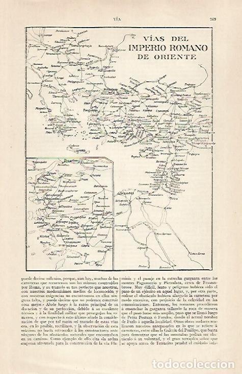 Postales: LAMINA ESPASA 28881: Mapa del Imperio Romano de Oriente - Varios