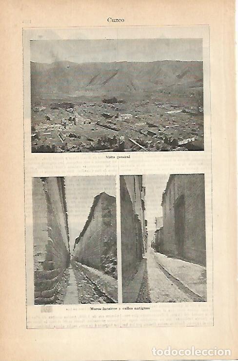 Postkarten: LAMINA ESPASA 14399: Vistas de Cuzco Peru - Varios