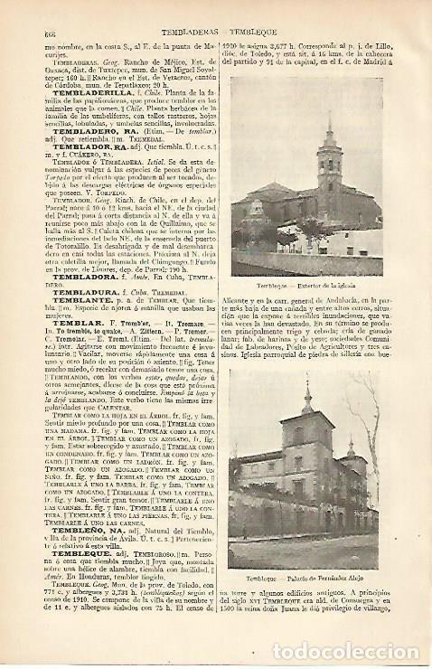 Postales: LAMINA ESPASA 2710: Vistas de Tembleque Toledo - Varios Autores