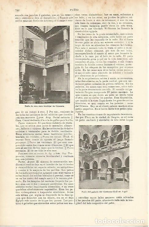 Cartoline: LAMINA ESPASA 2353: Patio de casa mudejar de Granada y patio del palacio del Gobierno Civil de Argel