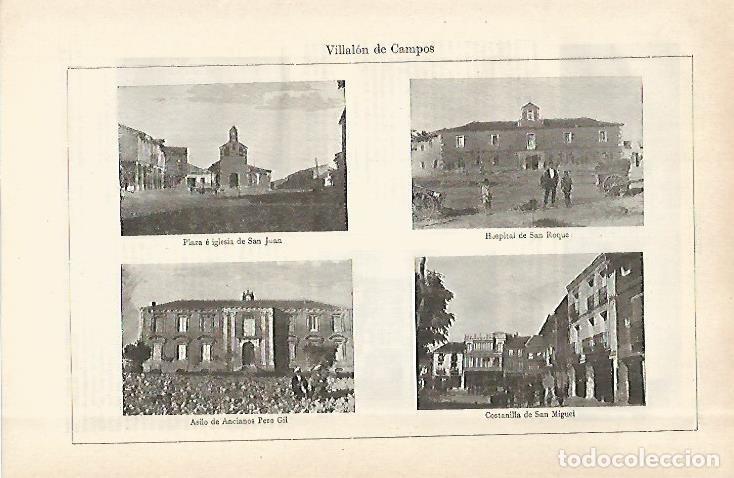 Cartes Postales: LAMINA ESPASA 29078: Vistas de Villalon de Campos Valladolid - Varios