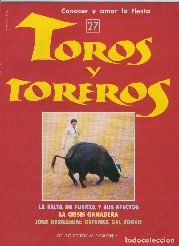 Postales: Portada fasciculo Toros y Toreros numero 27 - Varios