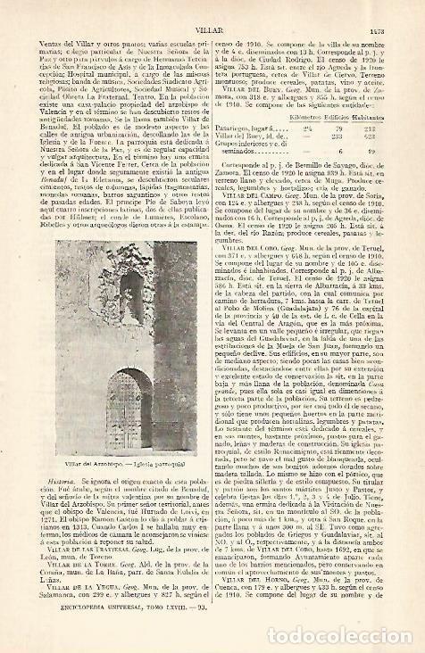 Postais: LAMINA ESPASA 29103: Iglesia de Villar del Arzobispo Valencia - Varios