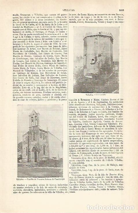 Postais: LAMINA ESPASA 29075: Castillo y Capilla de Villaba La Coru&ntilde;a - Varios