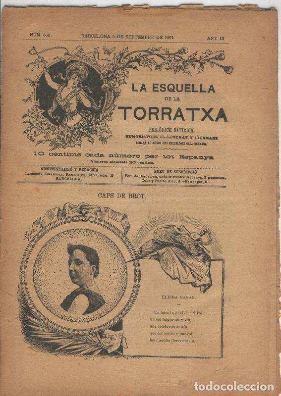 Postales: La esquella de la Torratxa numero 0660 del 5 septiembre 1891 - Varios