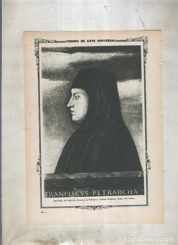 Postcards: Lamina 006; Retrato de Petrarca de la escuela de Bellini - Varios
