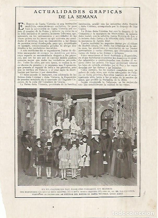 Cartes Postales: LAMINA BLANCO Y NEGRO 7479: Las reinas Victoria y Maria Cristina en el Convento del Sagrado Corazon