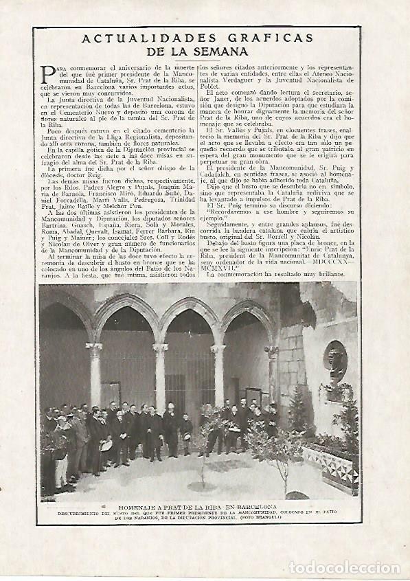 Postais: LAMINA BLANCO Y NEGRO 7540: Homenaje a Prat de la Riba en Barcelona - Varios